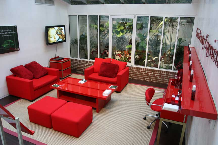 The lounge at Clarins Madison Ave